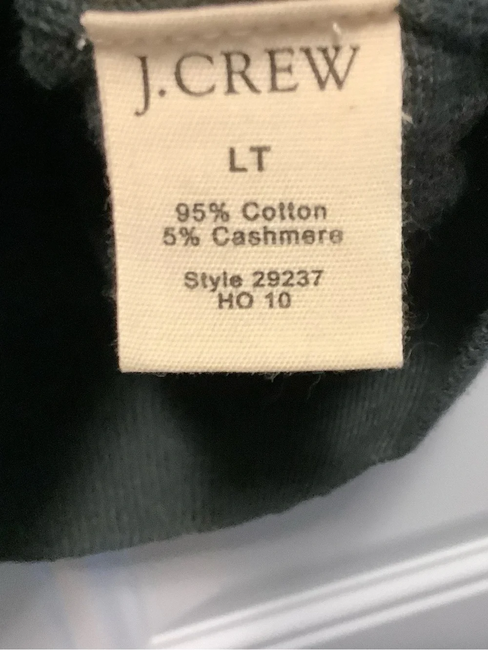 J. CREW | Lg Tall Cotton/Cashmere Gray Crewneck Sweater Lightweight Classic